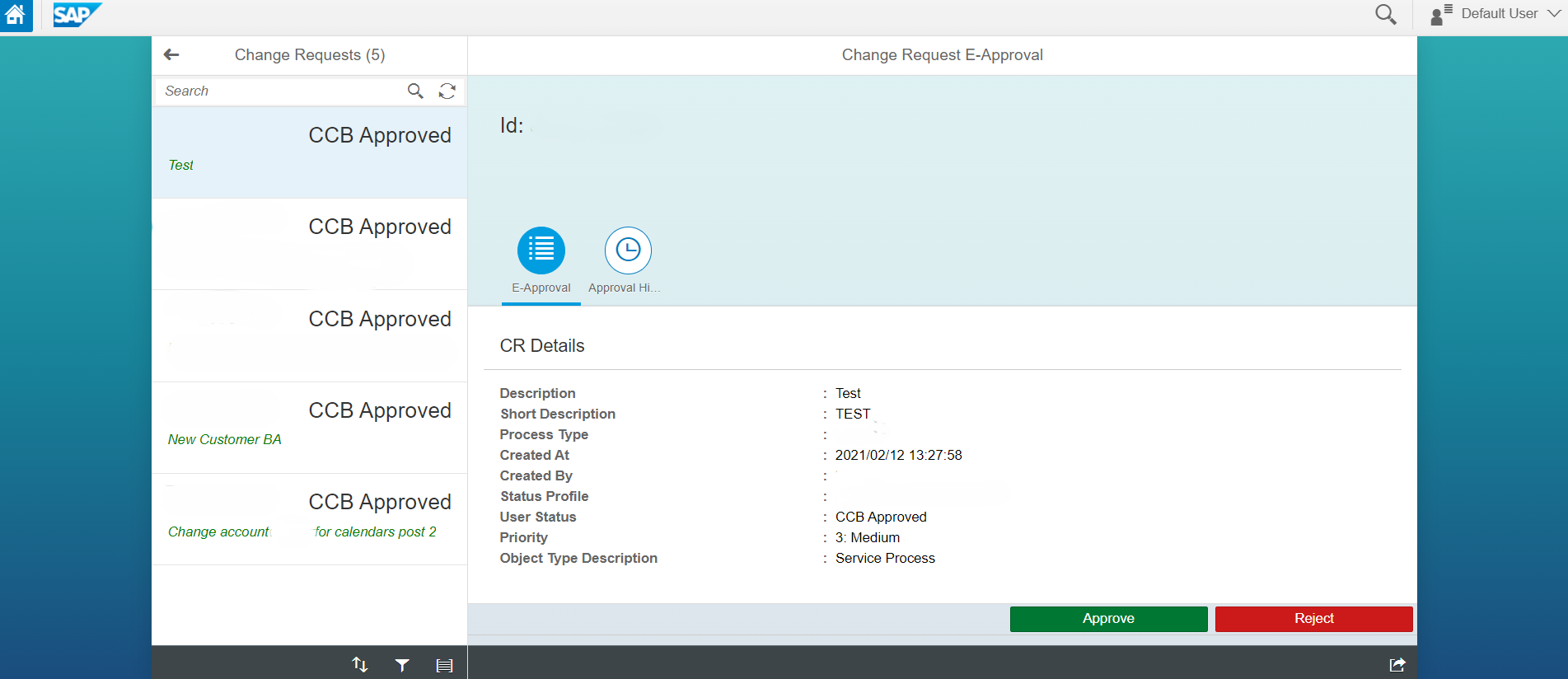 Change Request Approval App Screenshot